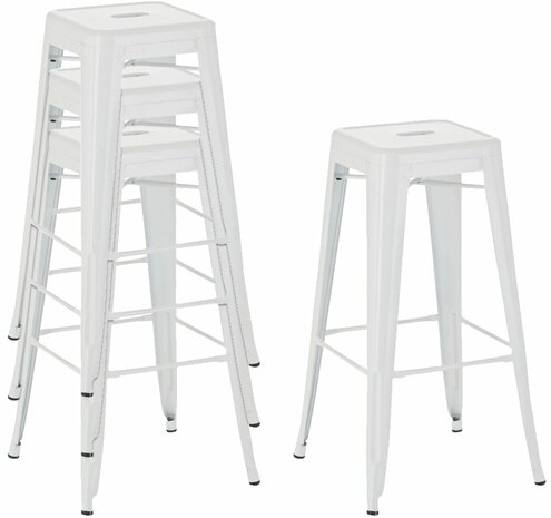4-delige set barstoelen Jashuo, Wit