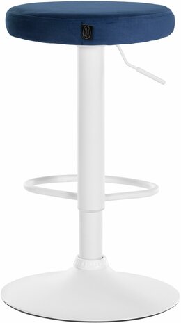 2-delige set barstoelen Pento fluweel wit, Blauw