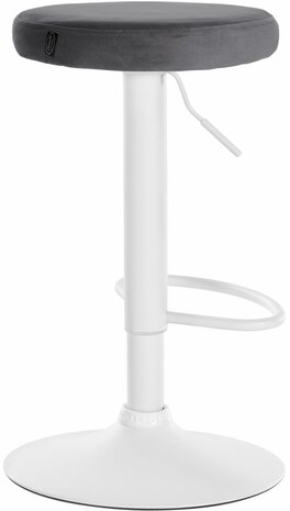2-delige set barkrukken Pento fluweel wit, Grijs
