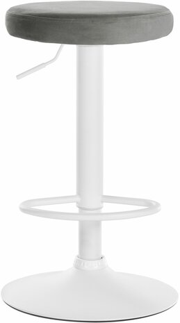 2-delige set barkrukken Pento fluweel wit, Grijs