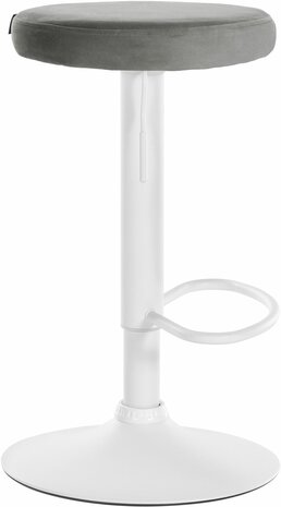 2-delige set barkrukken Pento fluweel wit, Grijs