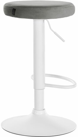 2-delige set barkrukken Pento fluweel wit, Grijs