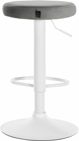 2-delige set barkrukken Pento fluweel wit, Grijs