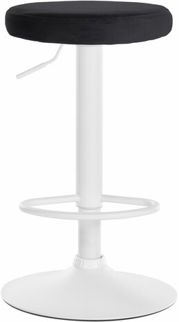 2-delige set barkrukken Pento fluweel wit, Zwart