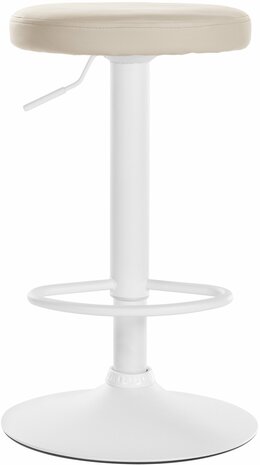 2-delige set barkrukken Pento kunstleer wit, Creme