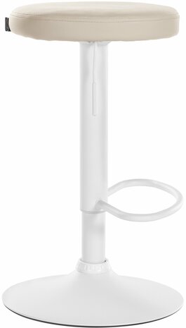 2-delige set barkrukken Pento kunstleer wit, Creme