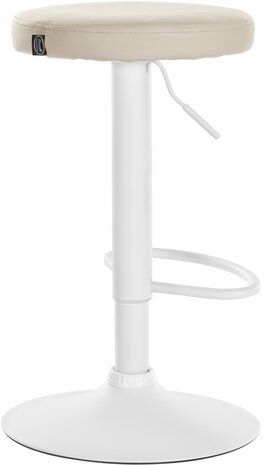 2-delige set barkrukken Pento kunstleer wit, Creme