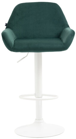 2-delige set barstoelen Brigi fluweel wit, Groen