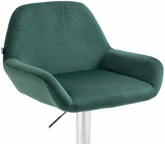 2-delige set barstoelen Brigi fluweel wit, Groen