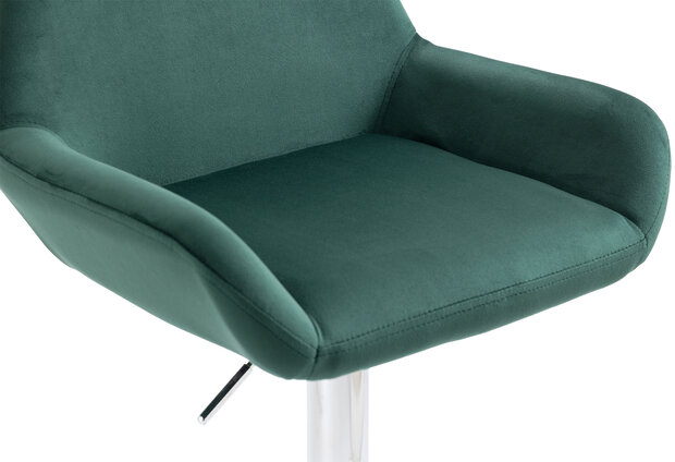 2-delige set barstoelen Brigi fluweel wit, Groen