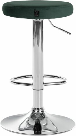 2-delige set barkrukken Pento fluweel chroom, Groen
