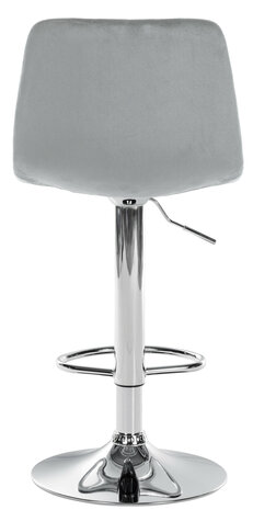 2-delige set barstoelen Dovi fluweel chroom, Grijs