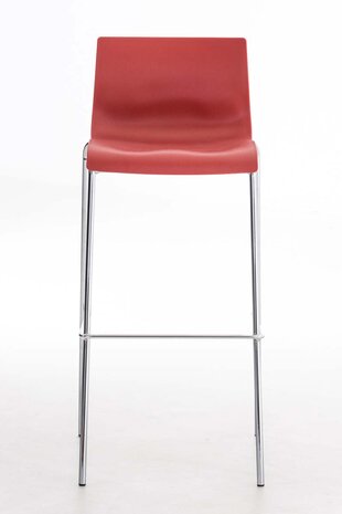 Barstoel Heovor Chroom 4-poot Frame, Rood