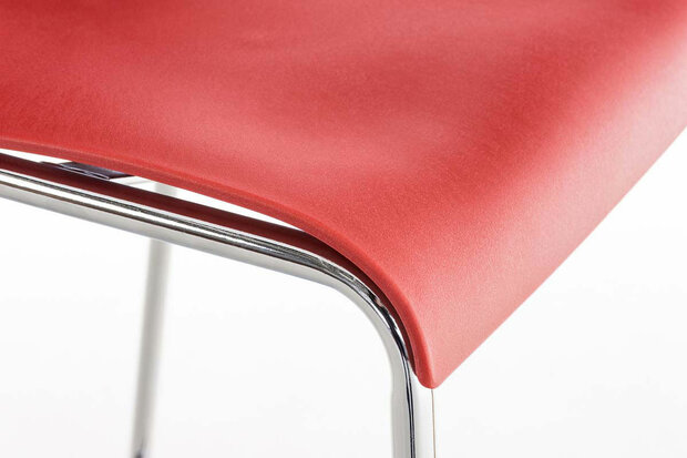 Barstoel Heovor Chroom 4-poot Frame, Rood