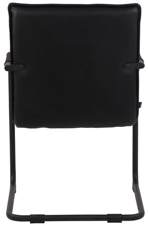2-delige set stoelen Gindei echt leer zwart, Zwart