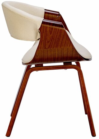 2-delige set eetkamerstoel Feloy stof, Creme
