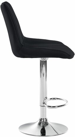 2-delige set barkruk Tino Stof chroom, Zwart