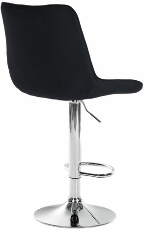 2-delige set barkruk Tino Stof chroom, Zwart