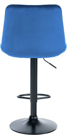 2-delige set barkruk Tino fluweel zwart, Blauw