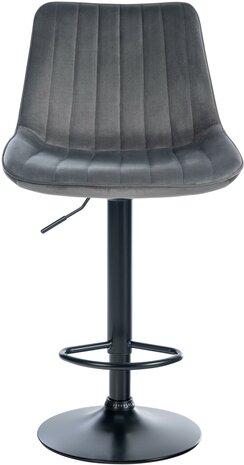 2-delige set barkruk Tino fluweel zwart, Grijs