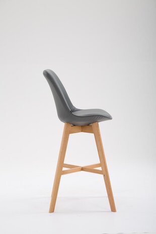 Barstoel Cennas Kunstleer Naturel, Grijs