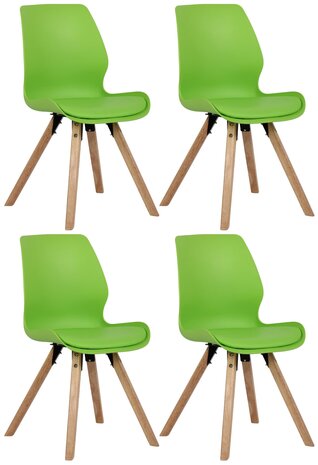 4-delige set stoel Lanu kunststof, Groen