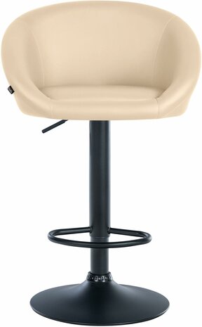Barstoel Devia Kunstleer zwart, Creme