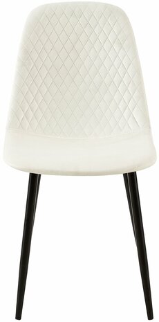 4-delige set stoelen Gevirny fluweel, Creme