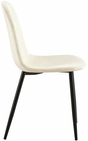 4-delige set stoelen Gevirny fluweel, Creme