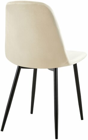 4-delige set stoelen Gevirny fluweel, Creme