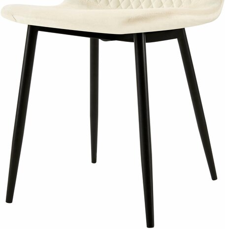 4-delige set stoelen Gevirny fluweel, Creme