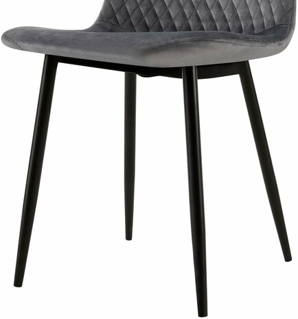 4-delige set stoelen Gevirny fluweel, Grijs