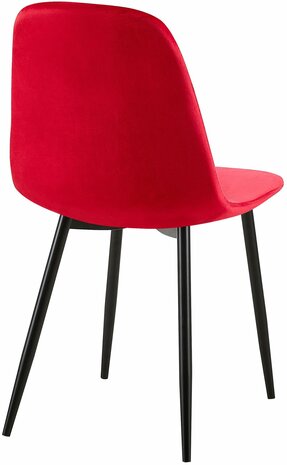 4-delige set stoelen Gevirny Fluweel, Rood