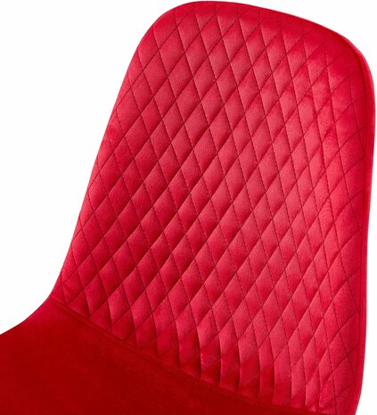 4-delige set stoelen Gevirny Fluweel, Rood