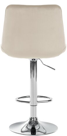 2-delige set barstoelen Tino fluweel chroom, Creme