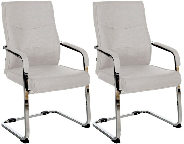 Set van 2 bezoekersstoelen Habort Stof, Grijs