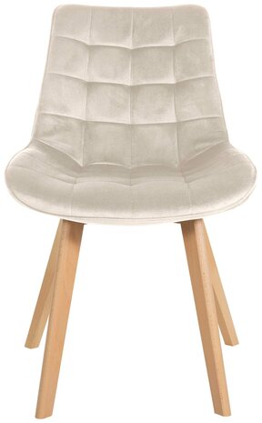 Stoel Briik Fluweel, Creme