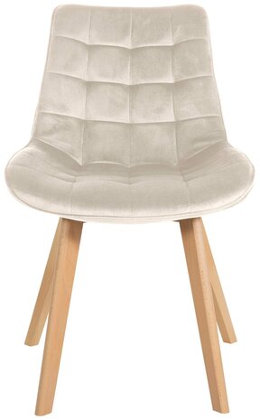 2-delige set stoelen Briik Fluweel, Creme