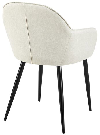 2-delige set eetkamerstoelen Beiso Stof, Creme