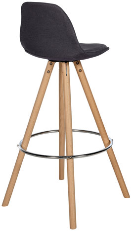 Barstoel Cirbon Stof Rond naturel, Grijs