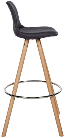 Barstoel Cirbon Stof Rond naturel, Grijs