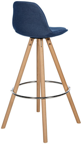 Barkruk Cirbon Stof Rond naturel, Blauw