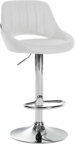 Barstoel Melit Kunstleer chroom, Wit
