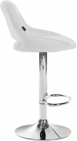 Barstoel Melit Kunstleer chroom, Wit