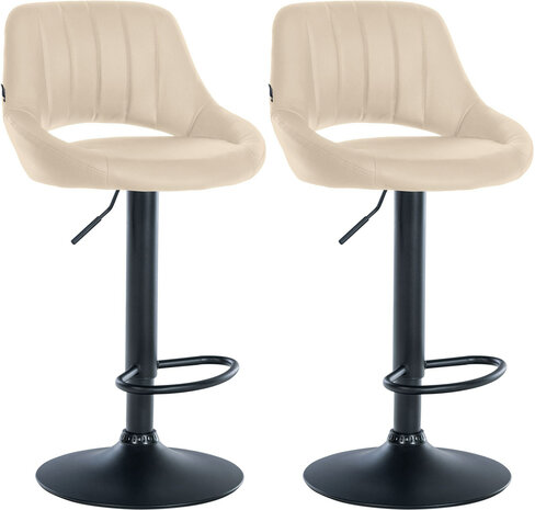 2-delige set barkrukken Melit kunstleer B, Creme
