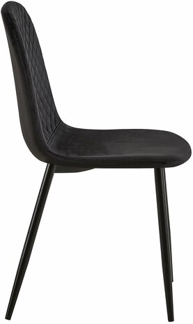 4-delige set stoelen Gevirny fluweel, Zwart