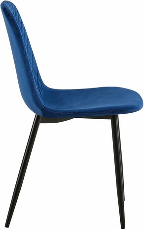 4-delige set stoelen Gevirny Fluweel, Blauw