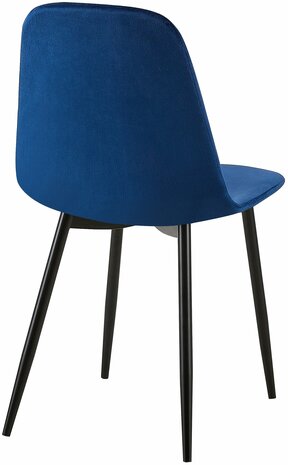 4-delige set stoelen Gevirny Fluweel, Blauw