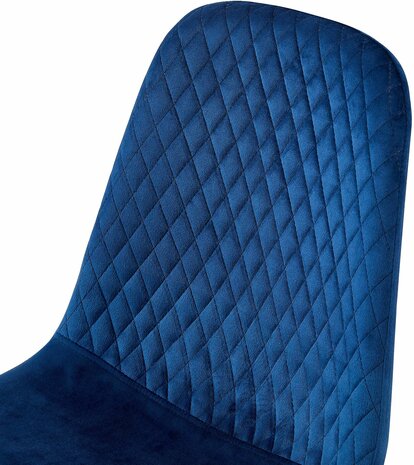 4-delige set stoelen Gevirny Fluweel, Blauw