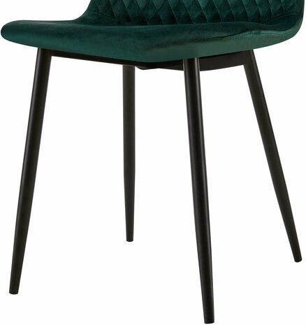 4-delige set stoelen Gevirny fluweel, Groen